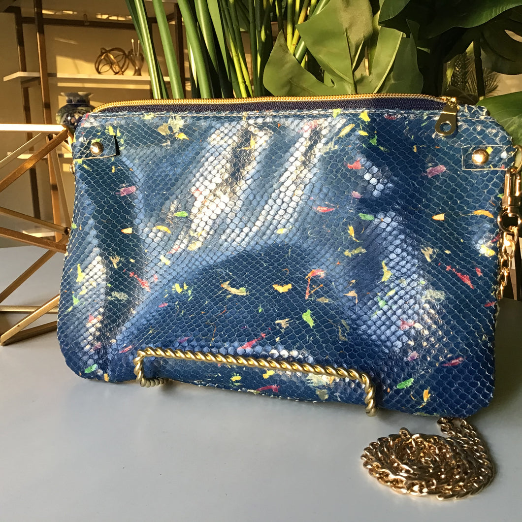 Blue Multi-Color Snake Skin Mini