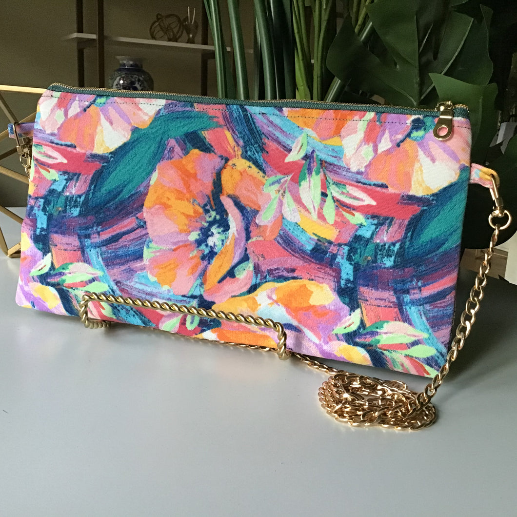 Bright-Multi-Color Flower Print Cloth Crossbody