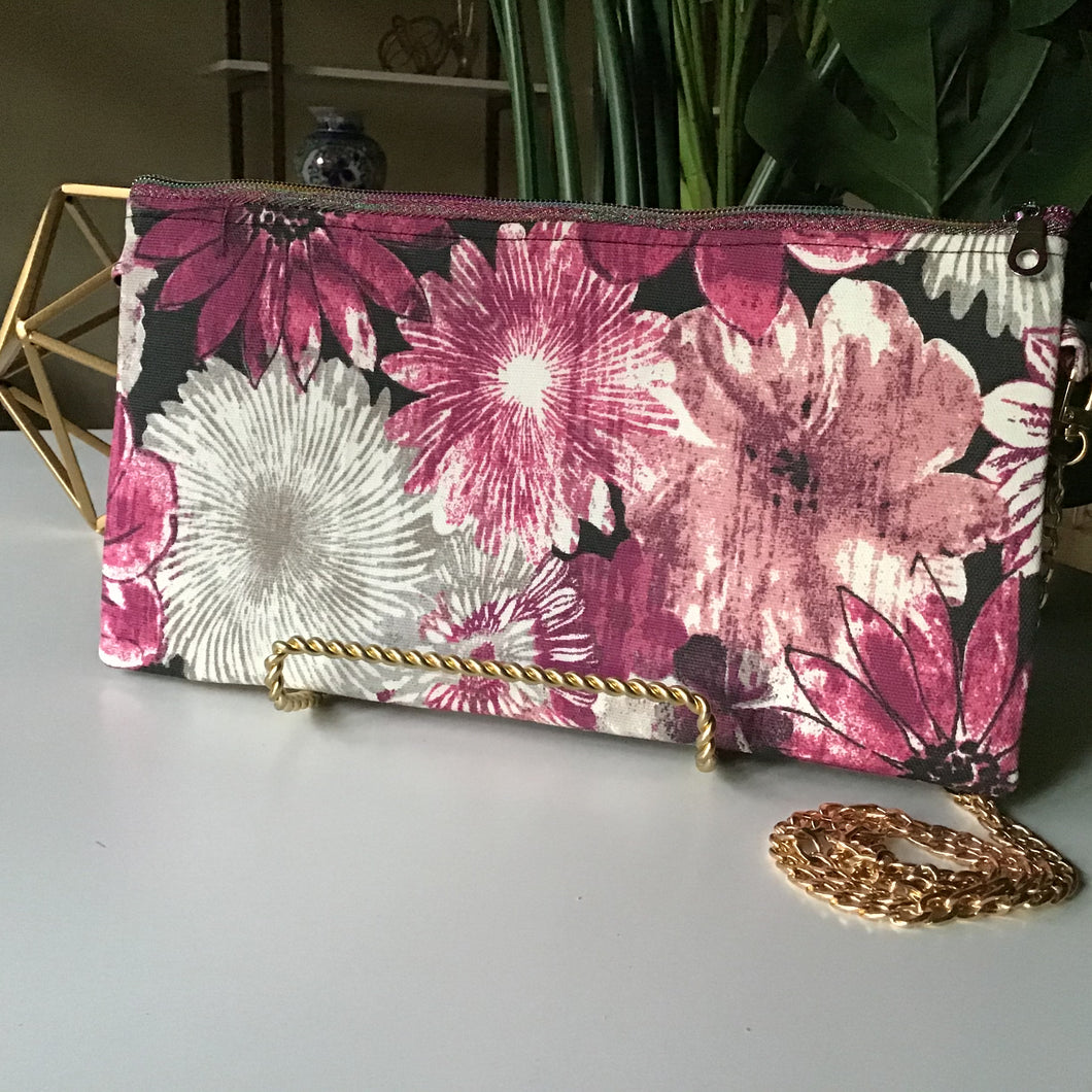 Pink Flower Power Cloth Crossbody